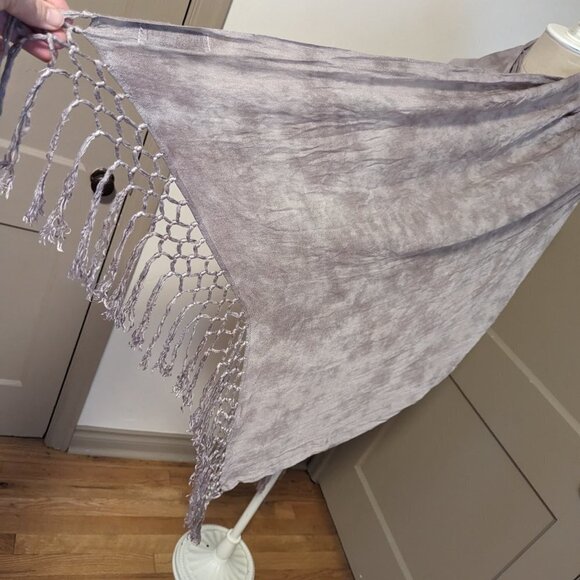 Brokedown Scarf Military Marble Wrap Fringe Acid Space Wash Rayon Boho Goth - Picture 3 of 5